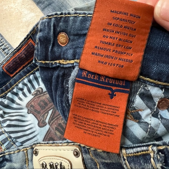 Rock Revival Chester Relaxed Straight Leg Jeans Distressed Size 32 waist - Picture 12 of 16